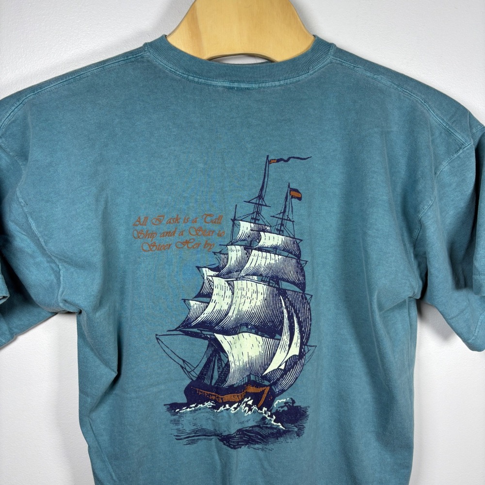 Vintage Treasure Island Mirage Las Vegas Graphic T-Shirt XL Blue Made in USA